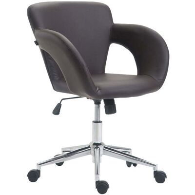 DÉCOSHOP26 - Poltroncina Sedia Da Ufficio In Sintetico Marrone Con Braccioli Regolabili In Altezza Bur10344 DÉCOSHOP26 - Poltroncina Sedia Da Ufficio In Sintetico Marrone Con Braccioli Regolabili In Altezza Bur10344