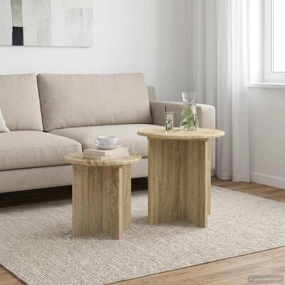 VIDAXL Set Tavolini 2 Pcs Rovere Sonoma Legno Ingegnerizzato VIDAXL Set Tavolini 2 Pcs Rovere Sonoma Legno Ingegnerizzato
