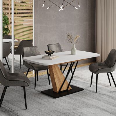 Vicco Tavolo Da Pranzo Allungabile Fenaro, Bianco/rovere Dorato, 120-160 X 80 Cm 2 Parti, Vicco Tavolo Da Pranzo Allungabile Fenaro, Bianco/rovere Dorato, 120-160 X 80 Cm 2 Parti,