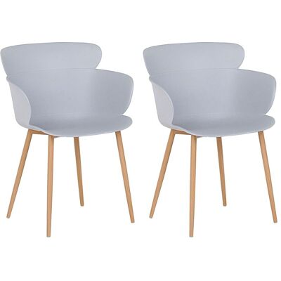 Beliani Set di 2 Sedie da Pranzo Grigio Chiaro - Sedie da Pranzo Beliani Set di 2 Sedie da Pranzo Grigio Chiaro - Sedie da Pranzo