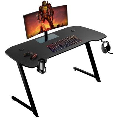 BARONI HOME Scrivania Gaming Per Computer Ergonomica Con Supporto E Gancio Cuffie E Porta Bicchiere, Tavolo Da Gioco In Mdf E Acciaio, 140x60 Cm BARONI HOME Scrivania Gaming Per Computer Ergonomica Con Supporto E Gancio Cuffie E Porta Bicchiere, Tavolo Da Gioco In Mdf E Acciaio, 140x60 Cm