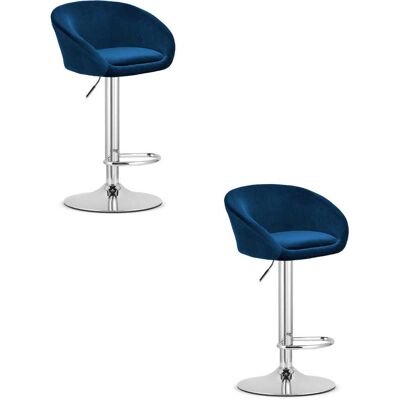OEM Sgabello East - Velluto Blu Navy / Base Cromata X 2 OEM Sgabello East - Velluto Blu Navy / Base Cromata X 2