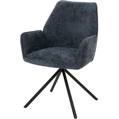 DÉCOSHOP26 Sedia Da Pranzo Girevole Con Braccioli Funzione Di Rotazione Automatica A 180° Rivestimento In Ciniglia Blu Base In Metallo 040009237 DÉCOSHOP26 Sedia Da Pranzo Girevole Con Braccioli Funzione Di Rotazione Automatica A 180° Rivestimento In Ciniglia Blu Base In Metallo 040009237