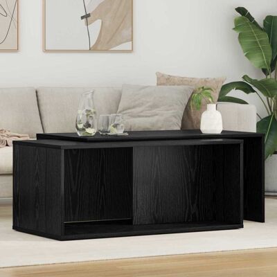 VIDAXL Set Di Tavolini Da Caffè 2 Pcs Rovere Nero Legno VIDAXL Set Di Tavolini Da Caffè 2 Pcs Rovere Nero Legno