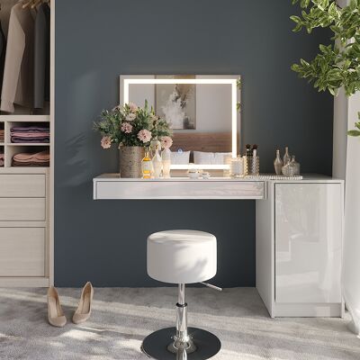 Vicco Tavolo Da Toeletta Sherry, Bianco, 100 Cm 4 Parti, Vicco Tavolo Da Toeletta Sherry, Bianco, 100 Cm 4 Parti,