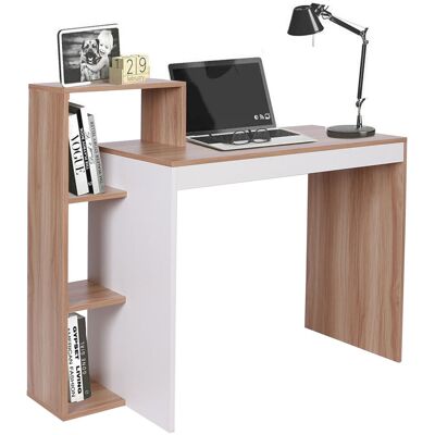 BAKAJI - Scrivania Libreria 4 Ripiani Tavolo Porta Pc Computer Legno Casa Ufficio Noce BAKAJI - Scrivania Libreria 4 Ripiani Tavolo Porta Pc Computer Legno Casa Ufficio Noce