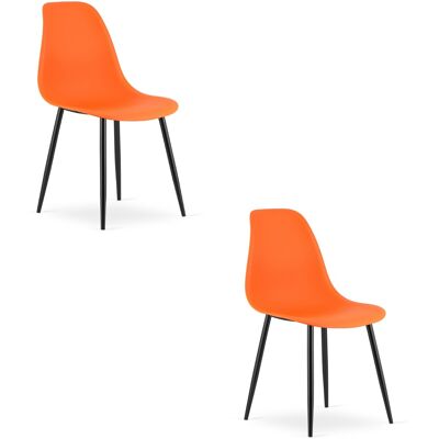 AKORD Sedia Wat Arancione / Gambe Nere X 2 AKORD Sedia Wat Arancione / Gambe Nere X 2