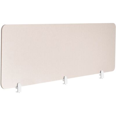BELIANI Pannello Divisorio In Pet Per Scrivania Rivestito In Tessuto 180 X 50 Cm Beige Split BELIANI Pannello Divisorio In Pet Per Scrivania Rivestito In Tessuto 180 X 50 Cm Beige Split
