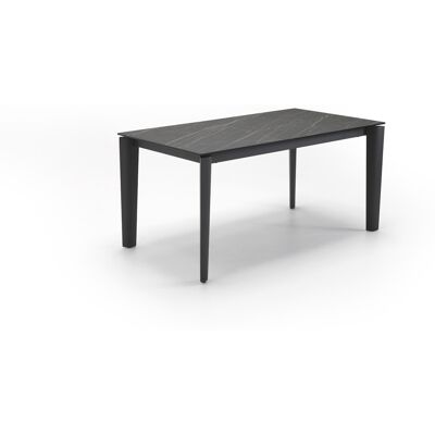 STONES Tavolo Allungabile Horus Con Piano In Ceramica Su Vetro Marmo Portoro Nero E Struttura In Metallo Antracite 160-240 Cm - Design Moderno STONES Tavolo Allungabile Horus Con Piano In Ceramica Su Vetro Marmo Portoro Nero E Struttura In Metallo Antracite 160-240 Cm - Design Moderno