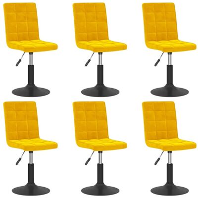 vidaXL Sedie da pranzo girevoli giallo senape 6 pezzi vidaXL Sedie da pranzo girevoli giallo senape 6 pezzi
