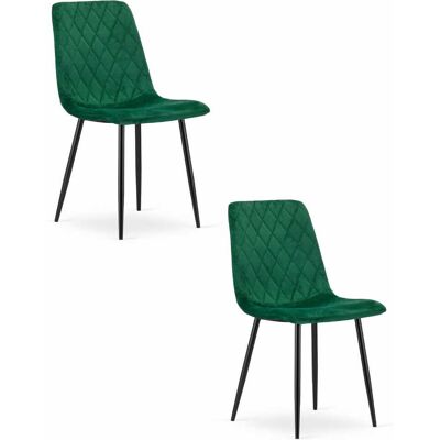 AKORD Sedia Turin - Velluto Verde Scuro X 2 AKORD Sedia Turin - Velluto Verde Scuro X 2