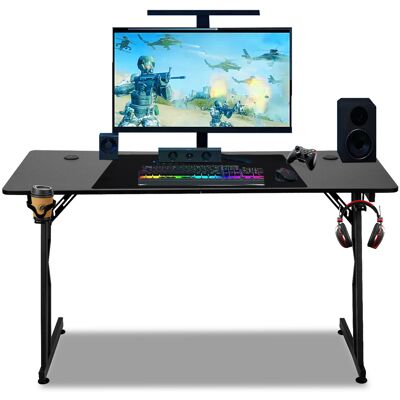 SWANEW Scrivania Da Gioco 120 X 60 Cm, Scrivania Per Gamer Con Piano In Fibra Di Carbonio, Tavolo Da Gioco Ergonomico, Nero SWANEW Scrivania Da Gioco 120 X 60 Cm, Scrivania Per Gamer Con Piano In Fibra Di Carbonio, Tavolo Da Gioco Ergonomico, Nero