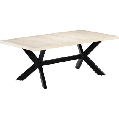 VIDAXL Tavolo Da Pranzo Bianco 200x100x75 Cm Legno Massello Di Mango VIDAXL Tavolo Da Pranzo Bianco 200x100x75 Cm Legno Massello Di Mango
