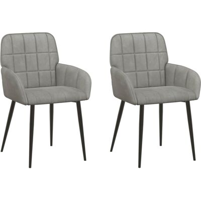 VIDAXL Sedie Da Pranzo 2 Pz Velluto Grigio Chiaro 57 X 50 X 85 Cm VIDAXL Sedie Da Pranzo 2 Pz Velluto Grigio Chiaro 57 X 50 X 85 Cm
