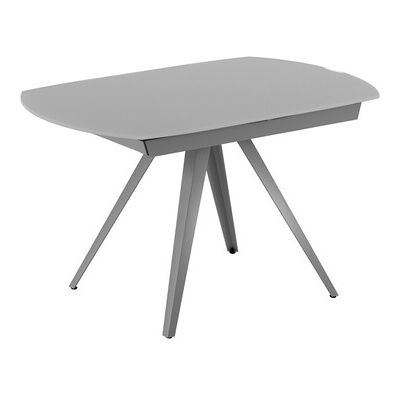 STONES Tavolo Allungabile Kyoto 120, Design Moderno Con Top In Vetro Grigio E Struttura In Metallo Grigio Opaco 120-180x90 Cm - Om STONES Tavolo Allungabile Kyoto 120, Design Moderno Con Top In Vetro Grigio E Struttura In Metallo Grigio Opaco 120-180x90 Cm - Om