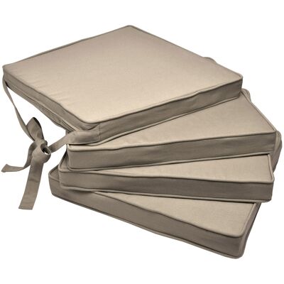 BEAUTISSU Cuscini Per Sedie In Set Da 4 Unità Loft Sk 45x40x5 Cm - Comodi E Resistenti Con Pratico Laccio Natura - BEAUTISSU Cuscini Per Sedie In Set Da 4 Unità Loft Sk 45x40x5 Cm - Comodi E Resistenti Con Pratico Laccio Natura -