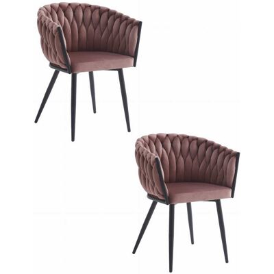 AKORD Sedia Orion - Velluto Rosa Scuro / Gambe Nere X 2 AKORD Sedia Orion - Velluto Rosa Scuro / Gambe Nere X 2