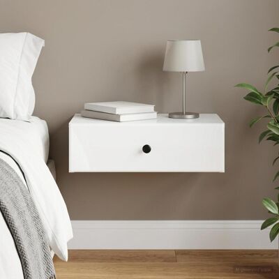 VIDAXL Tavolino Da Parete Laterale Bianco Lucido 59 X 34,5 X 17 Cm VIDAXL Tavolino Da Parete Laterale Bianco Lucido 59 X 34,5 X 17 Cm