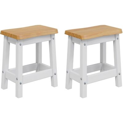 VIDAXL Sgabello Da Bar Ekai 2 Pz Bianco 40 X 29 X 45,5 Cm VIDAXL Sgabello Da Bar Ekai 2 Pz Bianco 40 X 29 X 45,5 Cm