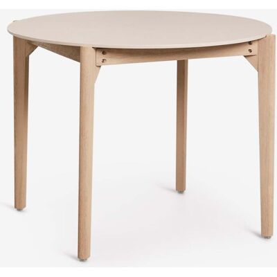 SKLUM Round Dining Table Ø100 Cm In Cement And Acacia Wood Xajul SKLUM Round Dining Table Ø100 Cm In Cement And Acacia Wood Xajul