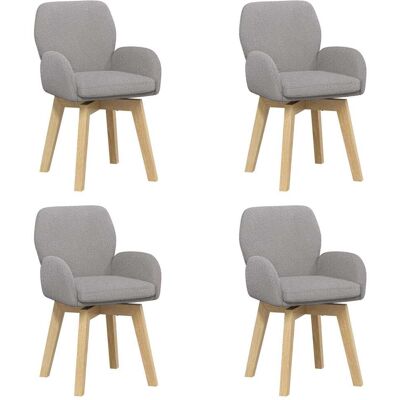 VIDAXL Sedie Da Pranzo Girevoli 4 Pz Bouclé Grigio Chiaro VIDAXL Sedie Da Pranzo Girevoli 4 Pz Bouclé Grigio Chiaro