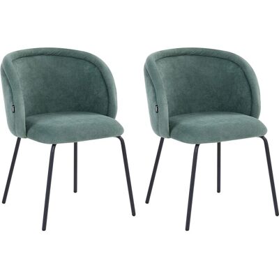 BELIANI Set Di 2 Sedie Da Pranzo Imbottite Senza Braccioli Base In Metallo Verde Chiaro Sarasota BELIANI Set Di 2 Sedie Da Pranzo Imbottite Senza Braccioli Base In Metallo Verde Chiaro Sarasota