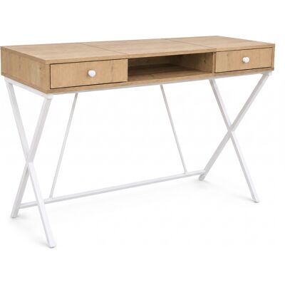 AKORD Scrivania Pc Industriale Rovere Artisan Crossline 120 Cm 2 Cassetti 1 Ripiano Gambe Bianche AKORD Scrivania Pc Industriale Rovere Artisan Crossline 120 Cm 2 Cassetti 1 Ripiano Gambe Bianche