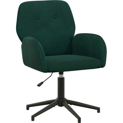 VIDAXL Sedia Da Scrivania Girevole 54 X 55 X 90 Cm Verde Scuro Velluto VIDAXL Sedia Da Scrivania Girevole 54 X 55 X 90 Cm Verde Scuro Velluto