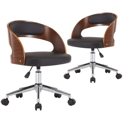 VIDAXL - Sedie Da Pranzo Girevoli 2 Pz Nere In Legno Curvo E Similpelle VIDAXL - Sedie Da Pranzo Girevoli 2 Pz Nere In Legno Curvo E Similpelle