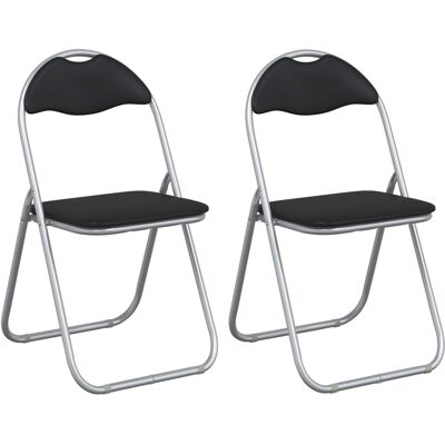 VIDAXL Sedia Pieghevole 2 Pcs Nero E Grigio 48 X 43,5 X 81 Cm VIDAXL Sedia Pieghevole 2 Pcs Nero E Grigio 48 X 43,5 X 81 Cm