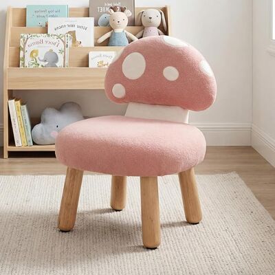 WAHSON OFFICE CHAIRS Wahson Divano Sedia Per Bambini, Poltroncina Imbottita Con Schienale A Funghi E Gambe In Legno Per Cameretta E Sala Giochi, Rosa WAHSON OFFICE CHAIRS Wahson Divano Sedia Per Bambini, Poltroncina Imbottita Con Schienale A Funghi E Gambe In Legno Per Cameretta E Sala Giochi, Rosa