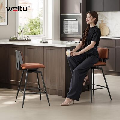 WOLTU Set Di 2 Sgabelli Da Bar Sgabelli Cucina Sedia Da Bar Con Schienale E Poggiapiedi, In Pelle Sintetica Lucida Sgabelli Alti Per Cucina Bancone, Nero WOLTU Set Di 2 Sgabelli Da Bar Sgabelli Cucina Sedia Da Bar Con Schienale E Poggiapiedi, In Pelle Sintetica Lucida Sgabelli Alti Per Cucina Bancone, Nero
