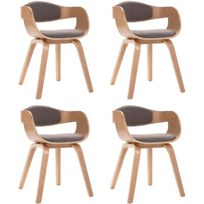 VIDAXL Sedie Da Pranzo 4 Pz In Legno Piegato E Tessuto Grigio Talpa VIDAXL Sedie Da Pranzo 4 Pz In Legno Piegato E Tessuto Grigio Talpa