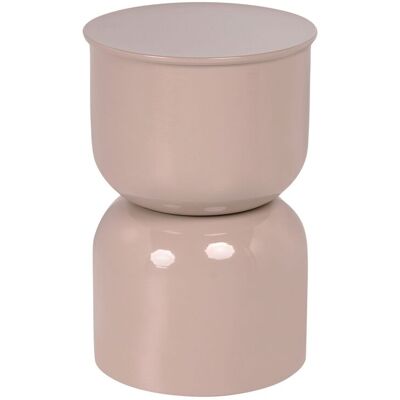 BELIANI Elegante Tavolino Di Complemento Rotondo In Ferro Verniciato Beige Chiaro Per Interni Letta BELIANI Elegante Tavolino Di Complemento Rotondo In Ferro Verniciato Beige Chiaro Per Interni Letta