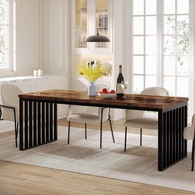 TRIBESIGNS Tavolo Da Pranzo Industriale Per 4-6 Persone, Lungo 180 Cm, Rettangolare, In Legno, Con Struttura In Metallo Resistente, Per Soggiorno E Sala Da Pranzo (senza Sedia) (marrone Scuro) TRIBESIGNS Tavolo Da Pranzo Industriale Per 4-6 Persone, Lungo 180 Cm, Rettangolare, In Legno, Con Struttura In Metallo Resistente, Per Soggiorno E Sala Da Pranzo (senza Sedia) (marrone Scuro)