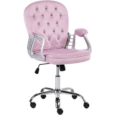 BELIANI Sedia Da Ufficio In Velluto Violetto Con Altezza Regolabile E Schienale Trapuntato Princess BELIANI Sedia Da Ufficio In Velluto Violetto Con Altezza Regolabile E Schienale Trapuntato Princess