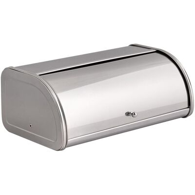 BELIANI Portapane In Metallo In Acciaio Inossidabile Con Coperchio Avvolgibile 45 X 26 X 17 Cm Argento Delectation BELIANI Portapane In Metallo In Acciaio Inossidabile Con Coperchio Avvolgibile 45 X 26 X 17 Cm Argento Delectation