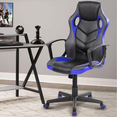 BAKAJI - Sedia Poltrona Gaming Scrivania Ufficio Casa Regolabile Girevole Direzionale Blu BAKAJI - Sedia Poltrona Gaming Scrivania Ufficio Casa Regolabile Girevole Direzionale Blu