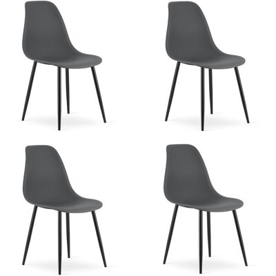 AKORD Sedia Wat Grigio Scuro / Gambe Nere X 4 AKORD Sedia Wat Grigio Scuro / Gambe Nere X 4