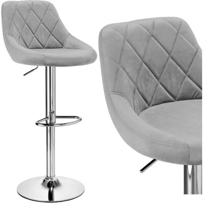 OEM Sgabello Da Bar Cydro, Cromato, Grigio, Velluto OEM Sgabello Da Bar Cydro, Cromato, Grigio, Velluto