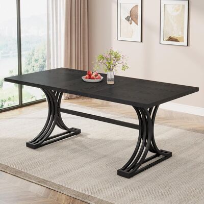 TRIBESIGNS Tavolo Da Pranzo Rettangolare Da 150 Cm Per 10-15 Cm, Moderno Tavolo Da Cucina Con Eleganti Gambe A Cavalletto In Metallo, Grande Tavolo Da Pranzo Per Sala Da Pranzo, Sedia Non Inclusa TRIBESIGNS Tavolo Da Pranzo Rettangolare Da 150 Cm Per 10-15 Cm, Moderno Tavolo Da Cucina Con Eleganti Gambe A Cavalletto In Metallo, Grande Tavolo Da Pranzo Per Sala Da Pranzo, Sedia Non Inclusa