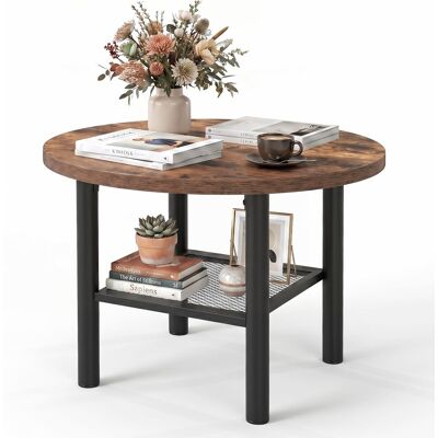 COSTWAY Tavolino Salotto Rotondo A 2 Livelli ⌀60 X 42 Cm (marrone) COSTWAY Tavolino Salotto Rotondo A 2 Livelli ⌀60 X 42 Cm (marrone)