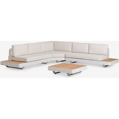 SKLUM Set Soggiorno Con Divano Angolare 5 Posti E Tavolino In Alluminio E Legno Di Teak Yarilo SKLUM Set Soggiorno Con Divano Angolare 5 Posti E Tavolino In Alluminio E Legno Di Teak Yarilo