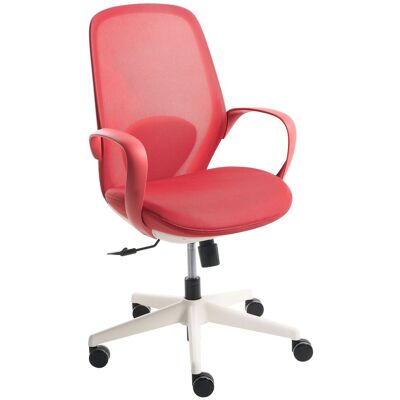 BELIANI Moderna Sedia Da Ufficio In Rete Base Girevole Braccioli Schienale Reclinabile Seduta In Schiuma Modellata In Pu Rosso Foama BELIANI Moderna Sedia Da Ufficio In Rete Base Girevole Braccioli Schienale Reclinabile Seduta In Schiuma Modellata In Pu Rosso Foama