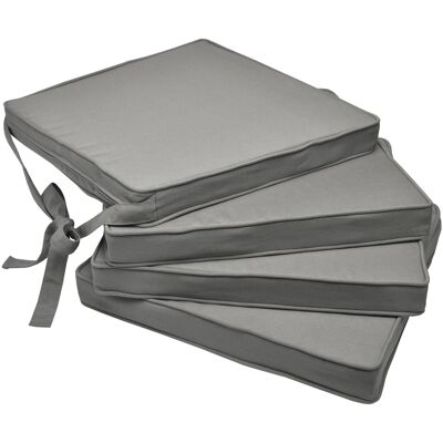 BEAUTISSU Cuscini Per Sedie In Set Da 4 Unità Loft Sk 45x40x5 Cm - Comodi E Resistenti Con Pratico Laccio Grigio Chiaro - BEAUTISSU Cuscini Per Sedie In Set Da 4 Unità Loft Sk 45x40x5 Cm - Comodi E Resistenti Con Pratico Laccio Grigio Chiaro -
