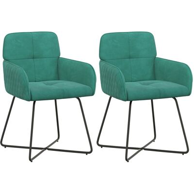 VIDAXL Sedie Da Pranzo 2 Pz Velluto Turchese 59 X 56,5 X 86 Cm VIDAXL Sedie Da Pranzo 2 Pz Velluto Turchese 59 X 56,5 X 86 Cm