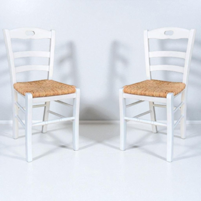 LIBEROSHOPPING - LOIRE - White Lacquer - Woven Seat - Chair LIBEROSHOPPING - LOIRE - White Lacquer - Woven Seat - Chair