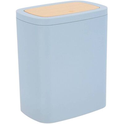 TENDANCE Bidone Per Rifiuti In Gomma Abs + Pvc Bambù 5l - Azzurro - TENDANCE Bidone Per Rifiuti In Gomma Abs + Pvc Bambù 5l - Azzurro -