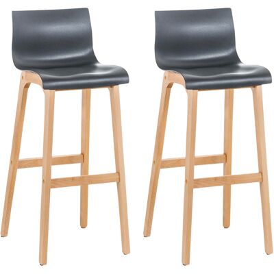 Set da 2 sgabelli Hoover Natura - Plastica e Legno - Design Moderno Set da 2 sgabelli Hoover Natura - Plastica e Legno - Design Moderno