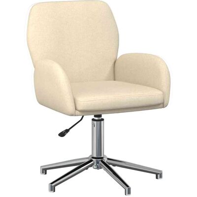 VIDAXL Sedia Da Scrivania Girevole 54 X 58 X 90 Cm Crema Tessuto VIDAXL Sedia Da Scrivania Girevole 54 X 58 X 90 Cm Crema Tessuto
